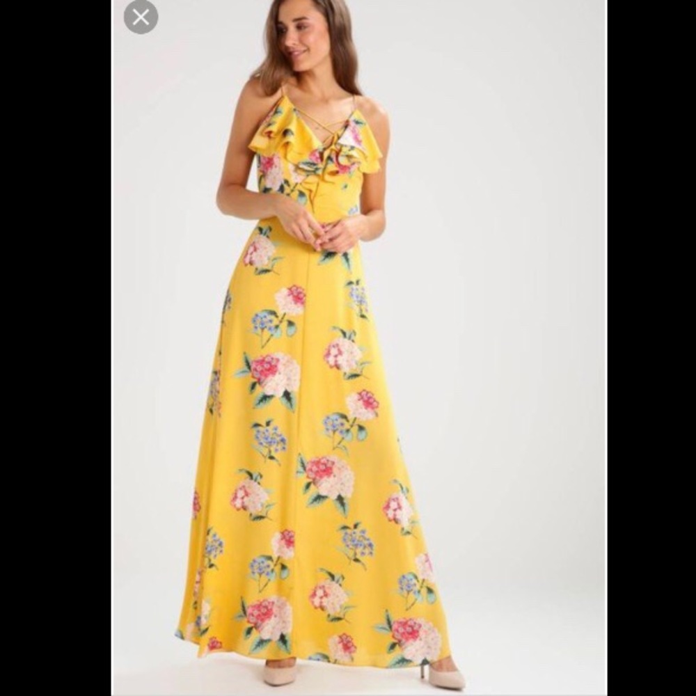 New Look Ruffle maxi dress floral yellow